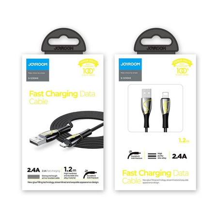 Joyroom Mermaid series kabel USB - Lightning 2,4A 1,2m czarny (S-1230K6)