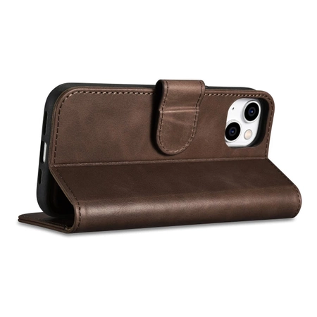 iCarer Oil Wax Wallet Case 2in1 Case iPhone 14 Leder Flip Cover Anti-RFID braun (WMI14220721-BN)