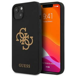 Guess nakładka do iPhone 13 Mini 5,4" GUHCP13SLS4GGBK czarny hard case Silicone 4G Logo