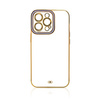 Fashion Case for iPhone 12 Pro Gold Frame Gel Cover Purple