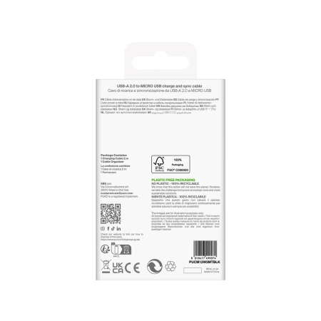 Kabel Puro 12W TPE USB-A - Micro-USB 2m - czarny