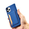 Magnetkartenhülle für iPhone 12 Pro Hülle Kartenetui Kartenständer blau