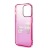 Original Case IPHONE 14 PLUS Karl Lagerfeld Hardcase Gradient Ikonik Karl & Choupette (KLHCP14MTGKCP) pink
