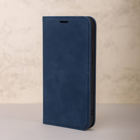 Etui Smart Suede do Motorola Moto E14 / G24 / G04 / G04S granatowe