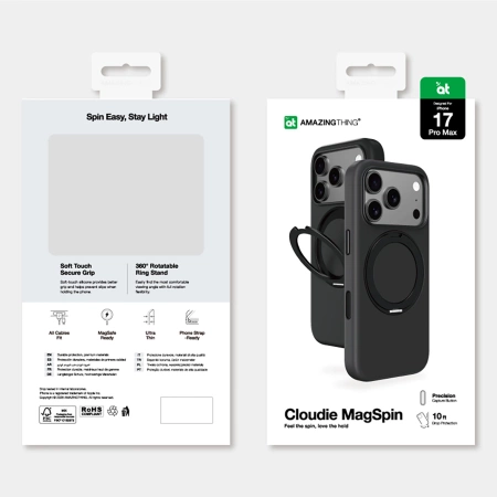 AmazingThing Cloudie iPhone 17 Pro Max Case with Stand - Black