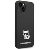 Original Handyhülle IPHONE 14 PLUS Karl Lagerfeld Hardcase Silicone Choupette Body (KLHCP14MSLCTBK) schwarz