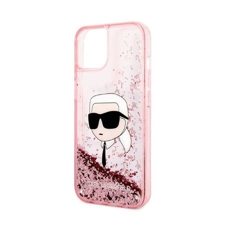 Karl Lagerfeld Liquid Glitter NFT Karl's Head - Etui iPhone 14 (różowy)