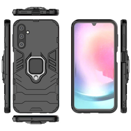 Ring Armor case for Samsung Galaxy A24 4G armored cover magnetic holder ring black