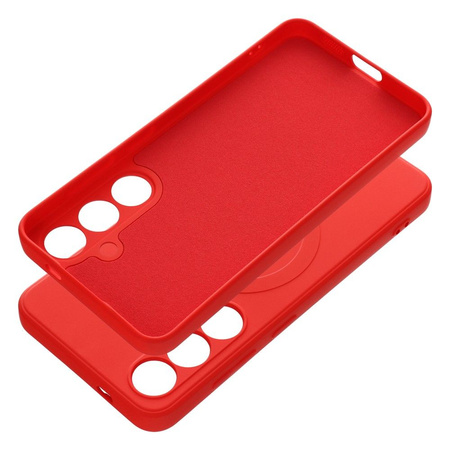 Futerał Silicone Mag Cover kompatybilny z MagSafe do SAMSUNG S24 czerwony