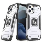 Wozinsky Ring Armor case for iPhone 14 Pro armored cover magnetic holder ring silver