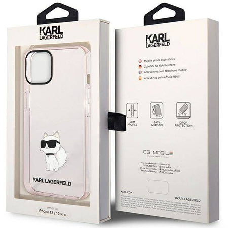 Karl Lagerfeld KLHCP12MHNCHTCP iPhone 12 /12 Pro 6,1" różowy/pink hardcase Ikonik Choupette