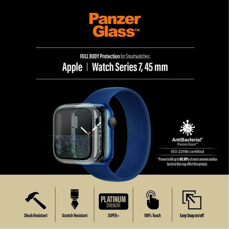 Szkło Hartowane 5D APPLE WATCH 7 (45MM) PanzerGlass Full Body (3659) transparentne