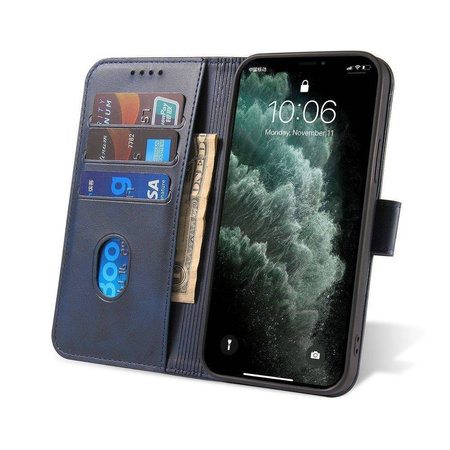 Magnet Case elegante Hülle mit Überschlag und Standfunktion für Samsung Galaxy A03s (166,5) blau