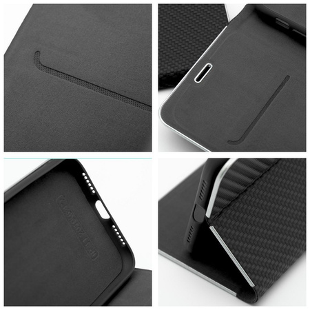 Kabura LUNA Book Carbon do IPHONE 15 Plus czarny