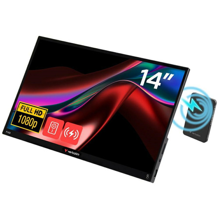 Monitor przenośny dotykowy Verbatim      LIGHT 14" FHD z powerbankiem 5000mAh czarny 32088