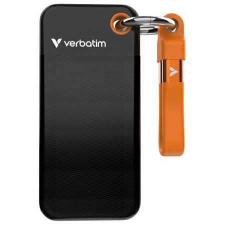 Verbatim Dysk SSD 2TB - brelok do kluczy  z kablem USB 3.2 gen.2 czarno-pomarańczowy/black-orange 32197