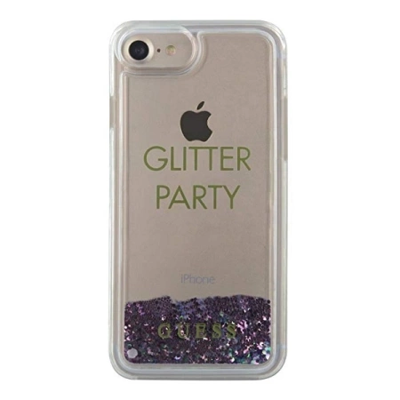 Guess GUHCP7GLUQPU iPhone 6/7/8 fioletowy/purple hard case Liquid Glitter Party