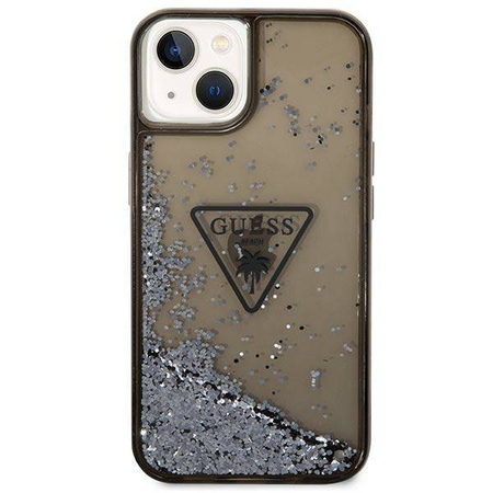 Guess Liquid Glitter Triangle Logo Case - Etui iPhone 14 (czarny)