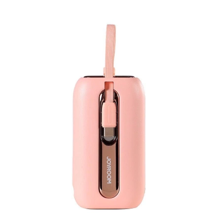 Joyroom mini powerbank 10000mAh Colorful Series 22.5W with 2 built-in USB C and Lightning cables pink (JR-L012)