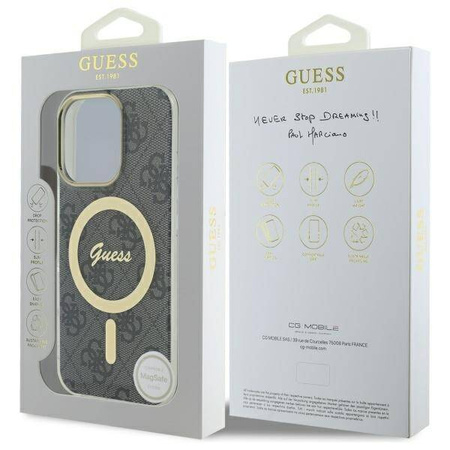 Original Case IPHONE 16 PRO Guess Hardcase IML 4G MagSafe (GUHMP16LH4STK) black
