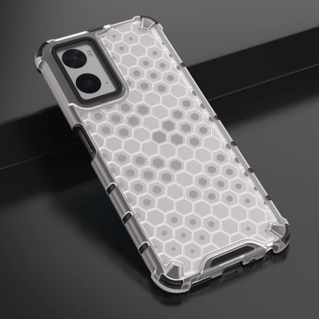 Gepanzerte Wabenhülle mit Gelrahmen Oppo A76 / Oppo A36 / Realme 9i transparent