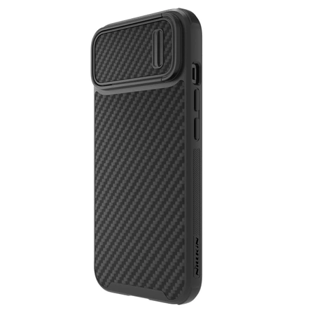 Nillkin Synthetic Fiber S Case iPhone 14 Plus Hülle mit Kameraabdeckung, schwarz