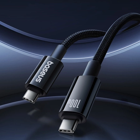 Baseus Tungsten Gold USB-C 3.2 / USB-C 3.2-Kabel 100 W 4K 60 Hz 1,5 m – Schwarz