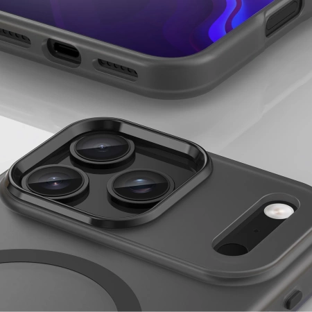 Etui Magnetic Abrasive na iPhone 17 Pro Max kompatybilne z MagSafe - matowe czarne