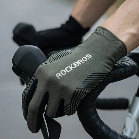Rockbros 16110006003 stoßdämpfende Fahrradhandschuhe Größe L – Grün und Schwarz