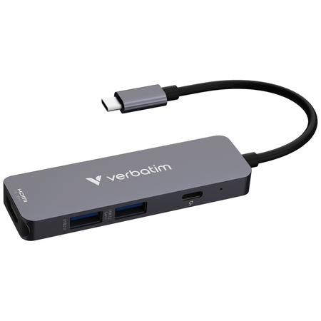 Adapter Hub Verbatim USB-C/HDMI/USB-A     3.2/USB-A 2.0 aluminiowy 32155