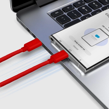 SBS TECABLETISSUETCCR USB-C - USB-C 1.5m 60W Braided Cable - Red