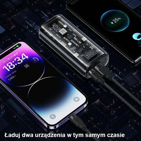 Powerbank 9000mAh PD 20W QC3.0+PD USAMS Dual-Port Fast Charge 10KCD18901 (US-CD189) czarny