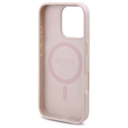 Original Case IPHONE 16 PRO MAX Guess Hardcase 4G Flowers Print MagSafe (GUHMP16XP4ROPEMCP) pink