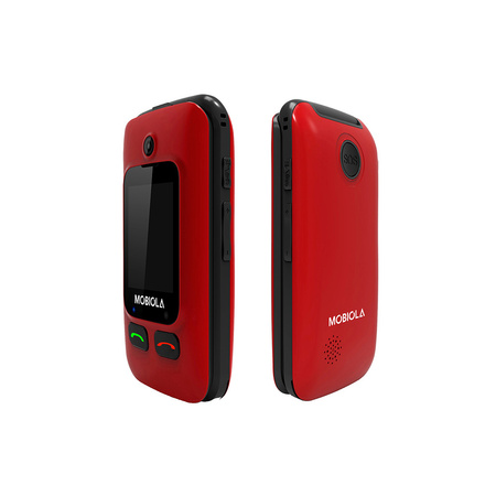 TELEFON GSM MOBIOLA  KLAPKĄ CZERWONY TLEFON DLA SENIORA MB610 2G