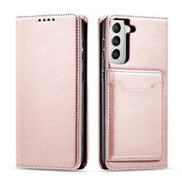 Magnet Kartenetui für Samsung Galaxy S22+ (S22 Plus) Etui Geldbörse Kartenhalter Pink