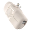Wozinsky WF16-YLS 5000 mAh 15 W Lightning Mini-Powerbank mit integriertem USB-C-Kabel und Apple Watch Ladegerät – Beige