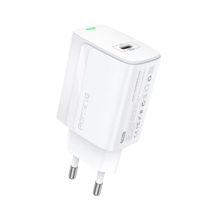 FONENG Netz-Ladegerät EU65 PD 20W 1xUSB-C + Kabel USB-C - Lightning weiss