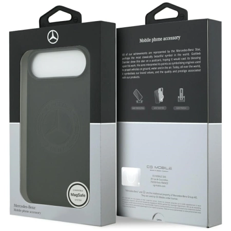 Mercedes Leather Vintage Logo MagSafe Case for iPhone Air - Black