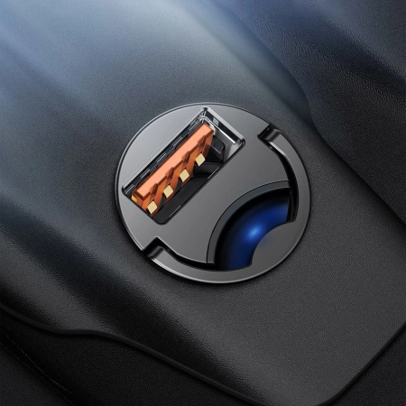 Baseus Tiny Star PPS mini inteligentna ładowarka samochodowa USB 30W Quick Charge 3.0 szary (VCHX-A0G)