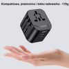 USAMS Ład. siec. 2xUSB T55 12W adapter 4w1 US/AU/EU/UK czarny/black CC173TC01 (US-CC173) Univesal Travel Charger