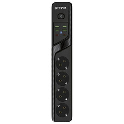 Proove Listwa zasilająca 2m 3000W Power  Socket P-04 (4xAC + 4xUSB + 2xType-C) czarny/black
