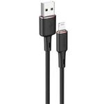 Kabel MFI USB - Apple Lightning 3A 1,2m Szybkie Ładowanie i Przesyłanie Danych Acefast Zinc Alloy Silicone Charging Data Cable (C2-02) czarny