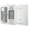 Original Case IPHONE 16 PRO MAX Guess 4G Stripes with Magsafe Wallet brown