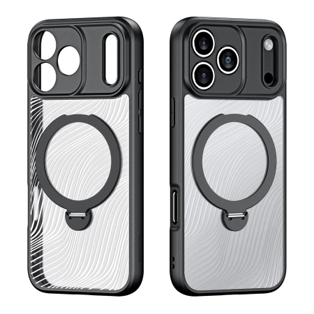 Dux Ducis Aimo Mag Case with Magnetic Ring and Stand for iPhone 17 Pro Max - Black