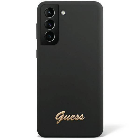 Guess Silicone Script Metal Logo - Etui Samsung Galaxy S23 (czarny)