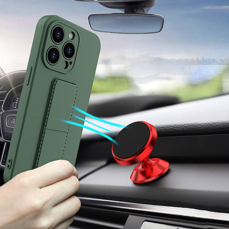 Wozinsky Kickstand Case elastyczne silikonowe etui z podstawką iPhone 13 czerwony