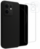 Etui do Oppo Reno 13F 5G czarne + Szkło na ekran + Szkło na aparat