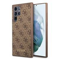 Guess GUHCS22LG4GFBR S22 Ultra S908 brown / brown hard case 4G Metal Gold Logo