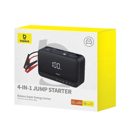 Starthilfe Baseus Super Energy BS-CH013 4in1 600A mit Taschenlampe / 6000mAh Powerbank / Kompressor - Schwarz