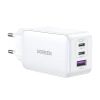 Szybka ładowarka sieciowa GaN Ugreen CD244 65W USB-A / 2x USB-C - biała